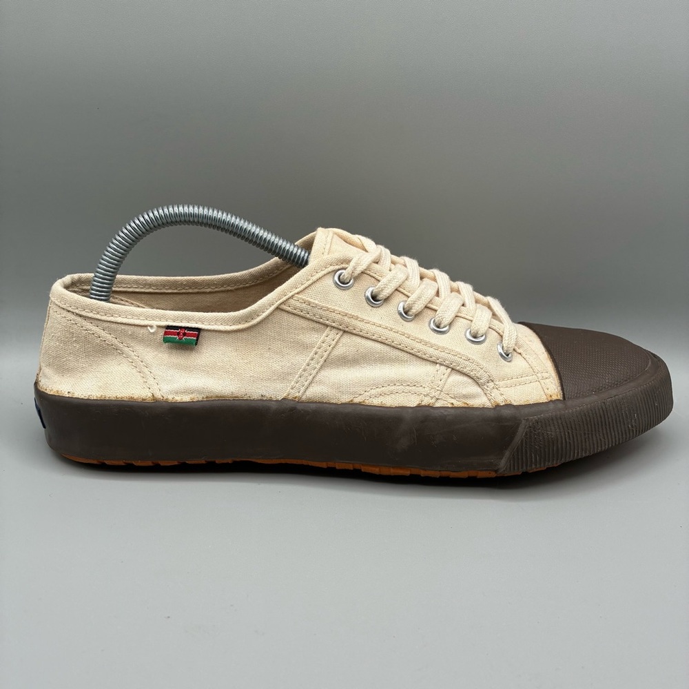 Unisex Canvas Sneakers - Cream and Brown